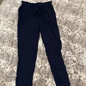 Paperbag Waist Navy Trousers
